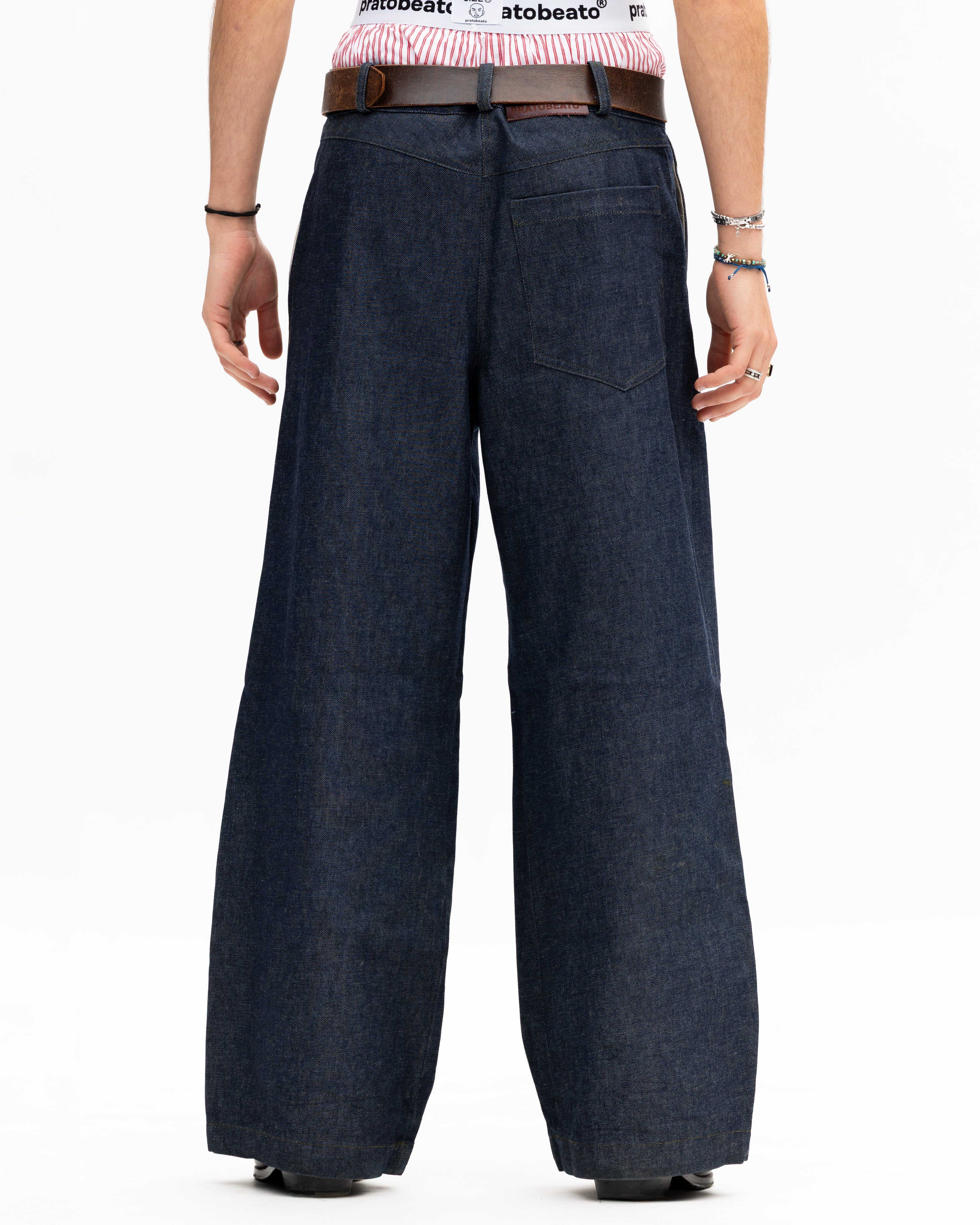 FLOWERED  RAW DENIM